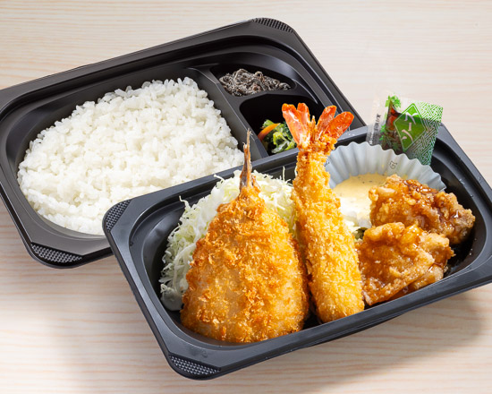 藍屋 海鮮フライと若鶏竜田弁当