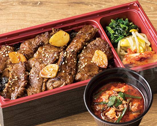 安楽亭 ガーリック中落ちカルビ＆ユッケジャンスープセット