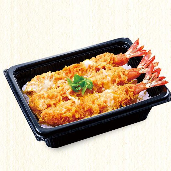 かつ庵 大海老とじ丼(3本) Simmered Egg Rice Bowl with Large Fried Shrimp(3pieces)