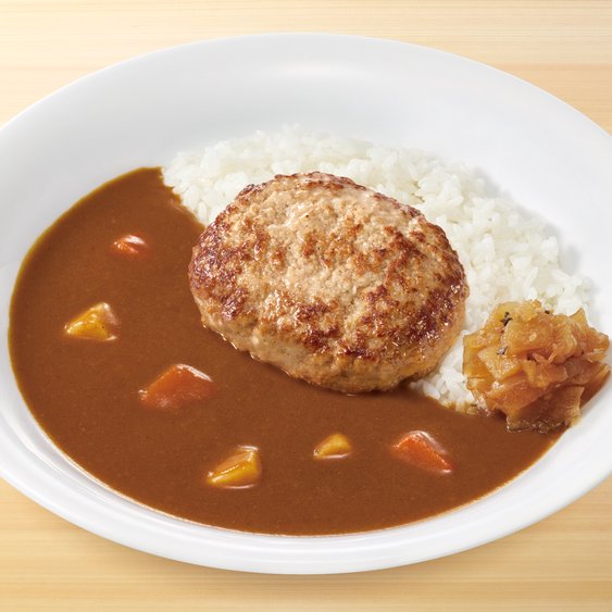 チーズインハンバーグカレー Pork Curry Rice w/ Cheese-Stuffed Hamburg Steak