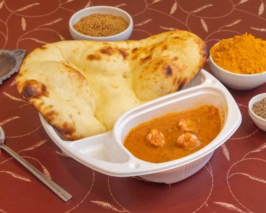 ganesh エビカレーとナン Prawn Curry and Naan