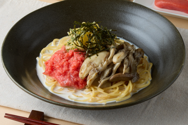 濃厚たらこパスタ「たらこと私」 3種キノコのたらこクリームパスタ Mushrooms Tarako Cream Pasta