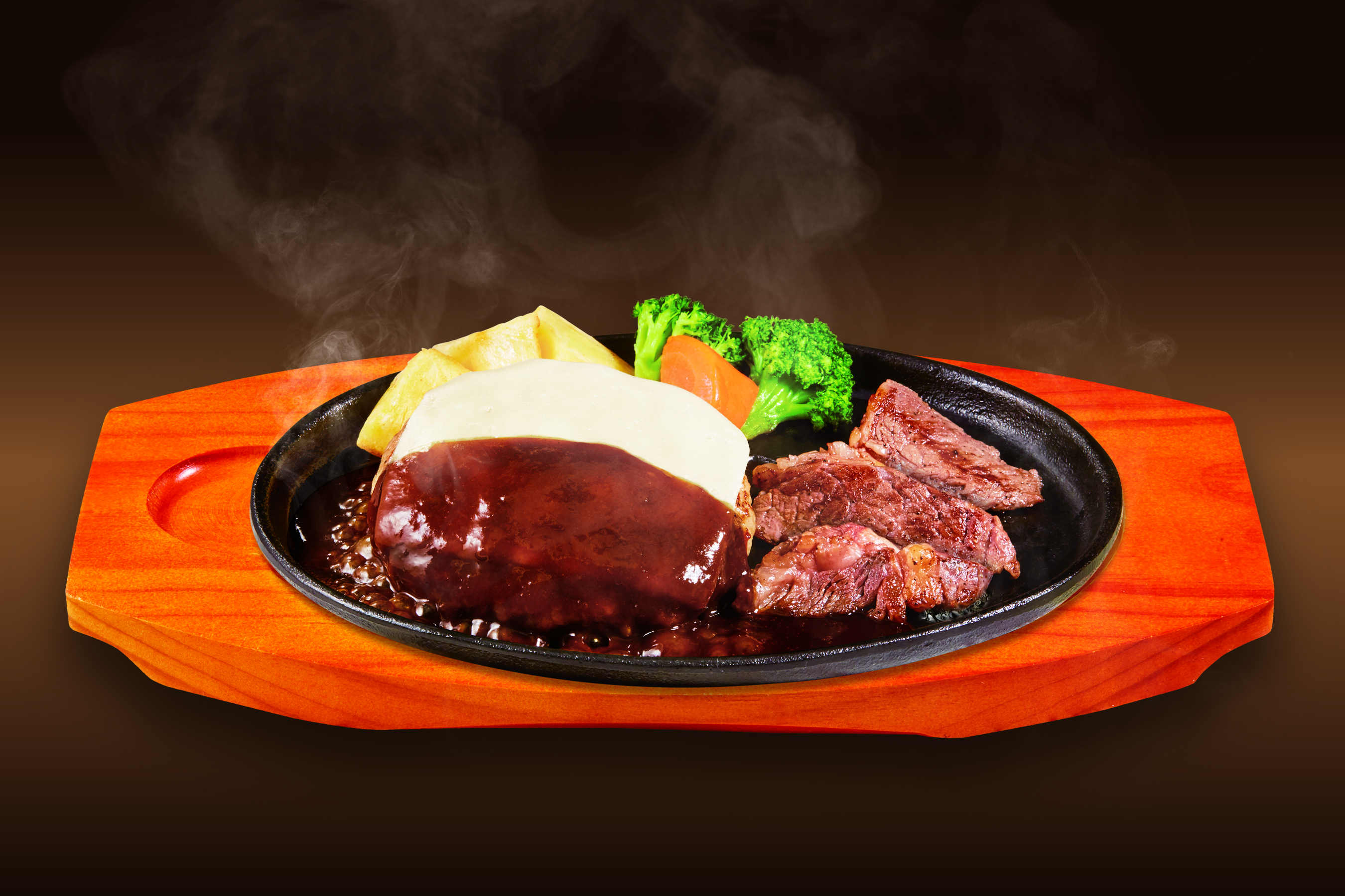 ステーキのどん 切落し＆チーズインハンバーグ