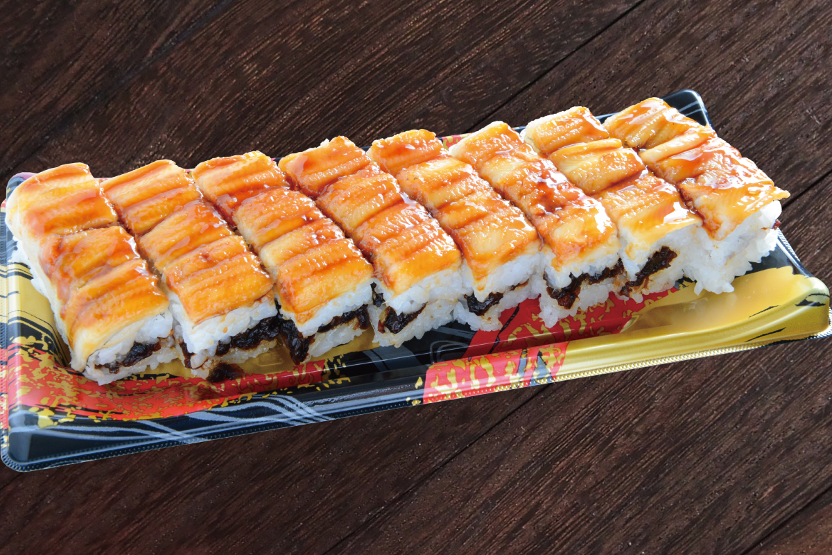 大起水産回転寿司 煮穴子押し寿司8貫[Pressed Conger Eel Sushi]