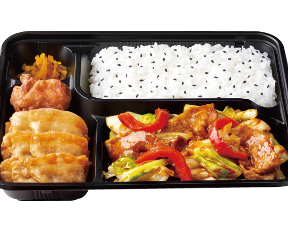 キッチンオリジン スタミナ4種の醤仕立て！回鍋肉弁当～1日に必要な野菜の1/2使用～