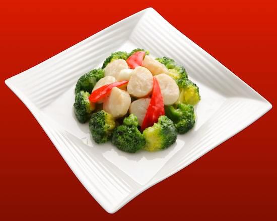 梅蘭 ホタテとブロッコリーの炒め