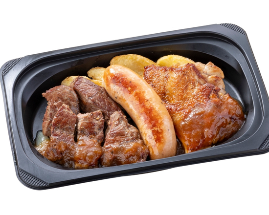 ステーキガスト (おかず)乱切りステーキ約120g＆ジャンボフランク＆炭焼き風チキングリル