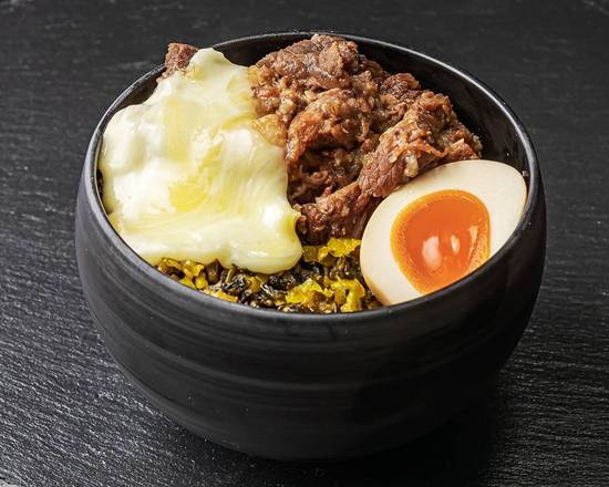 極太麻婆春雨 ミニ台湾チーズ牛すじ丼
