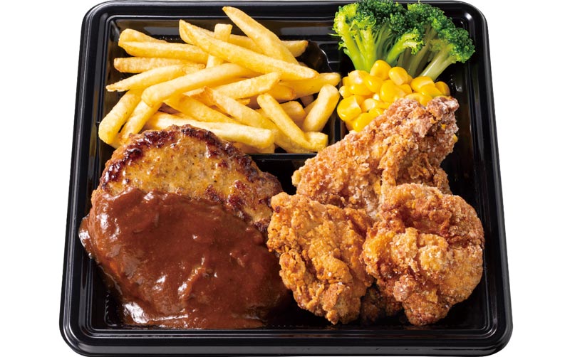 フォルクス ハンバーグ＆竜田揚げ弁当