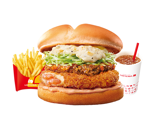 ロッテリア 【セット】エビカレーバーガー Shrimp Cutlet Curry Burger Set