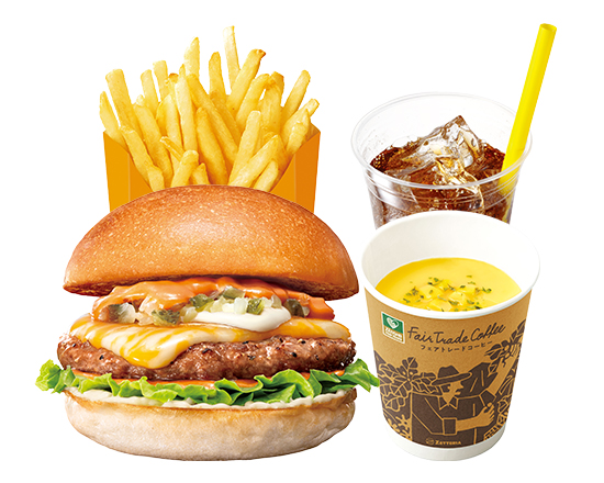 ゼッテリア ZETTERIA 【ディナーセット】絶品チーズバーガー\tZEPPIN(Supreme)Cheeseburger  Dinner Set