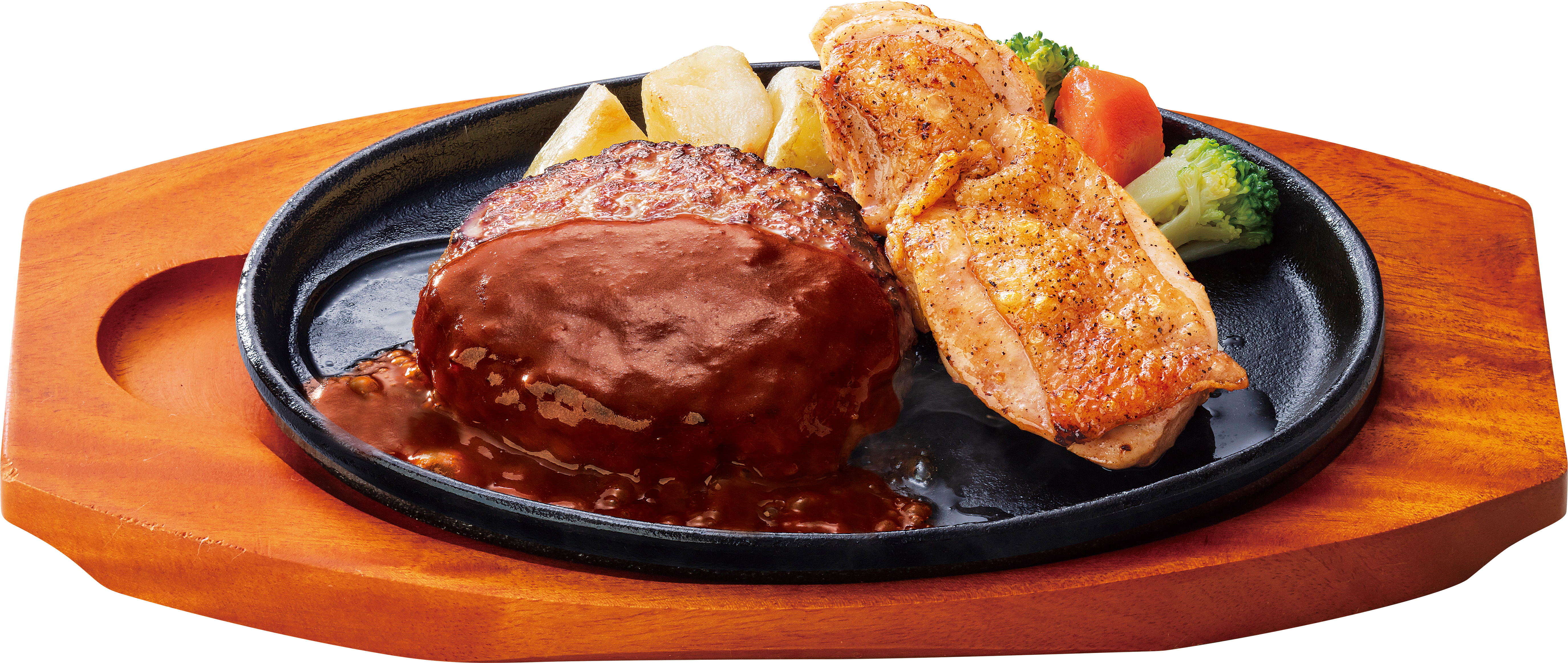 ステーキのどん ハーフチキングリル ＆ どんハンバーグ200g