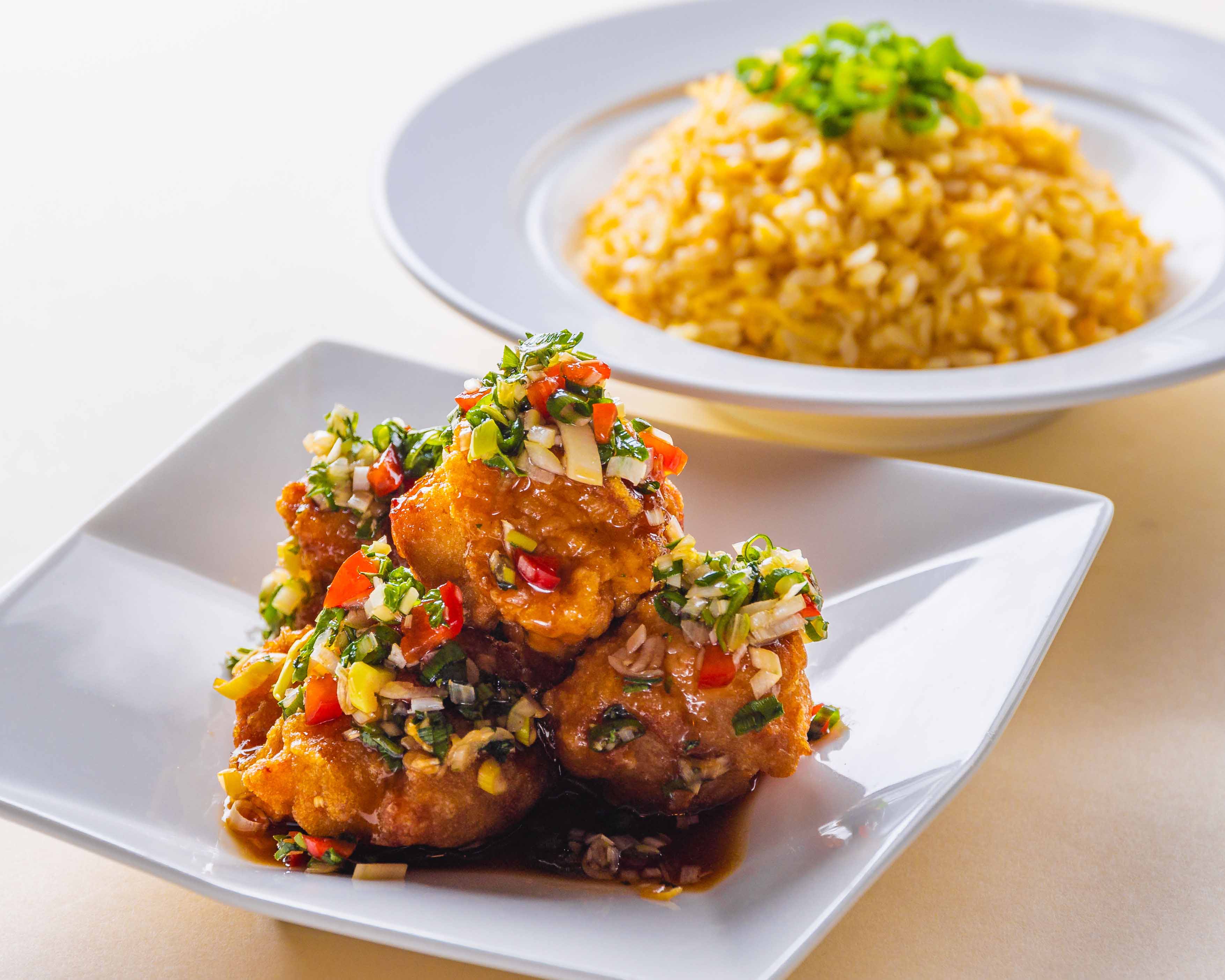 西安餃子 薬味たっぷり油淋鶏＆チャーハン