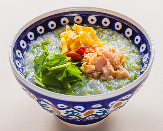 店内炊き上げ おかゆ専門店 粥餐庁(かゆさんちん) 鮭と青のりの磯風味かゆ