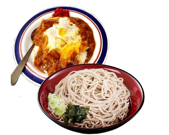 富士そば カレーかつ丼+冷たいそば