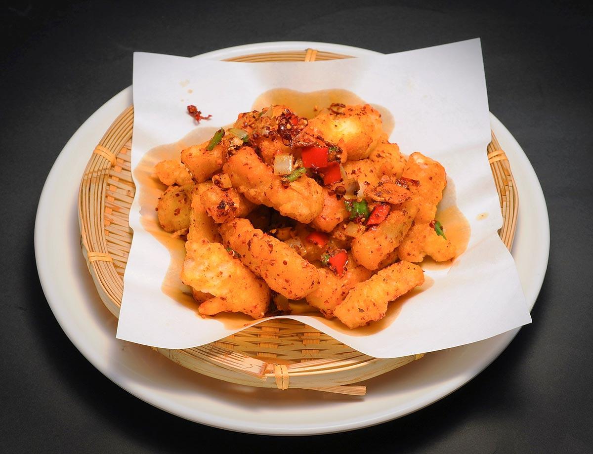 永利 揚げ白身魚の山椒かけ