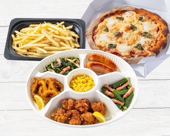 ジョナサン おつまみプレート＆モッツァレラのマルゲリータ＆大盛りポテト