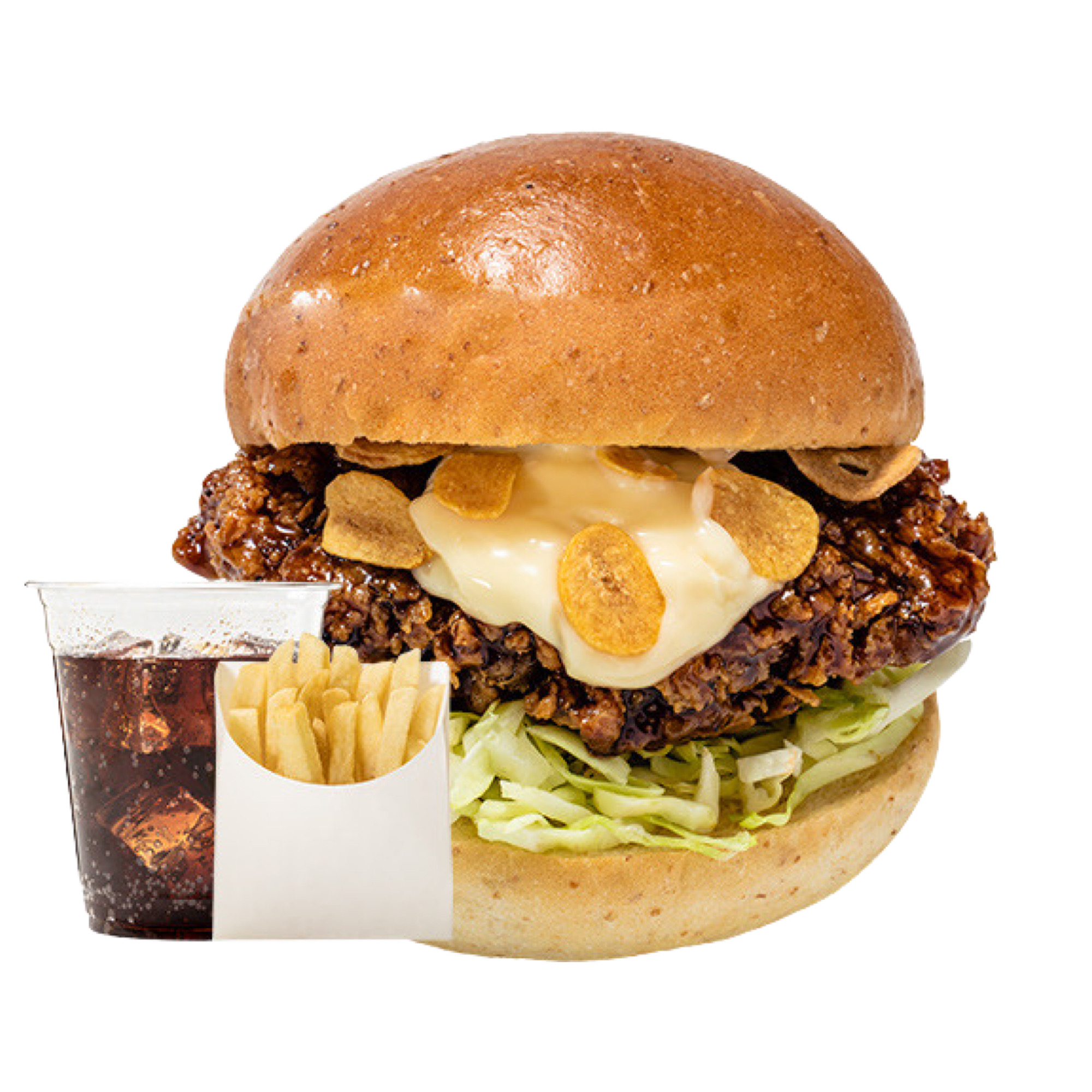 チョアチキン 【NEW】ブラックガーリックバーガーセット(ポテトSサイズ・ドリンク付き)