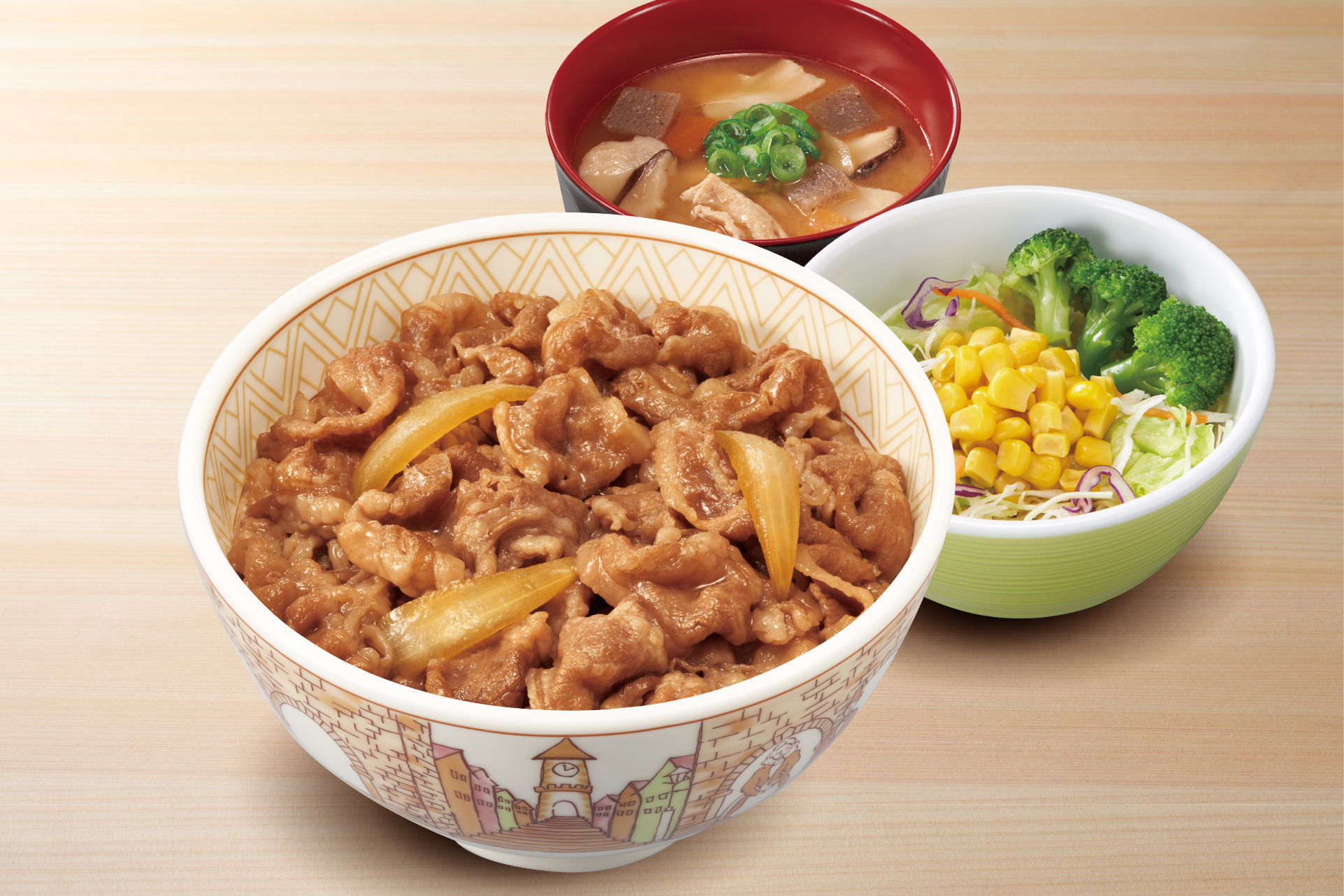 すき家 牛丼とん汁サラダセット