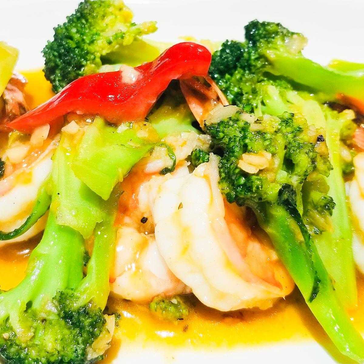 スパイスhub Prawn broccoli Itame エビブロッコリー板目