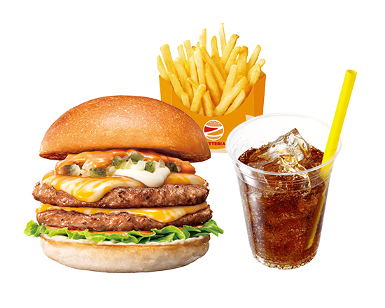 ゼッテリア ZETTERIA 【セット】ダブル絶品チーズバーガー Double ZEPPIN(Supreme) Cheeseburger Set