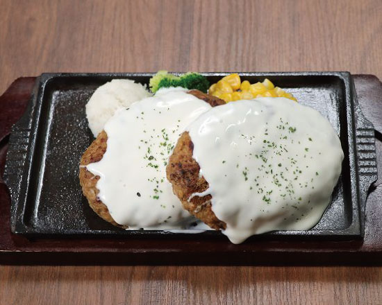 ハンバーグTERU F-1109】チーズフォンデュハンバーグステーキHamburg steak with melty cheese sauce