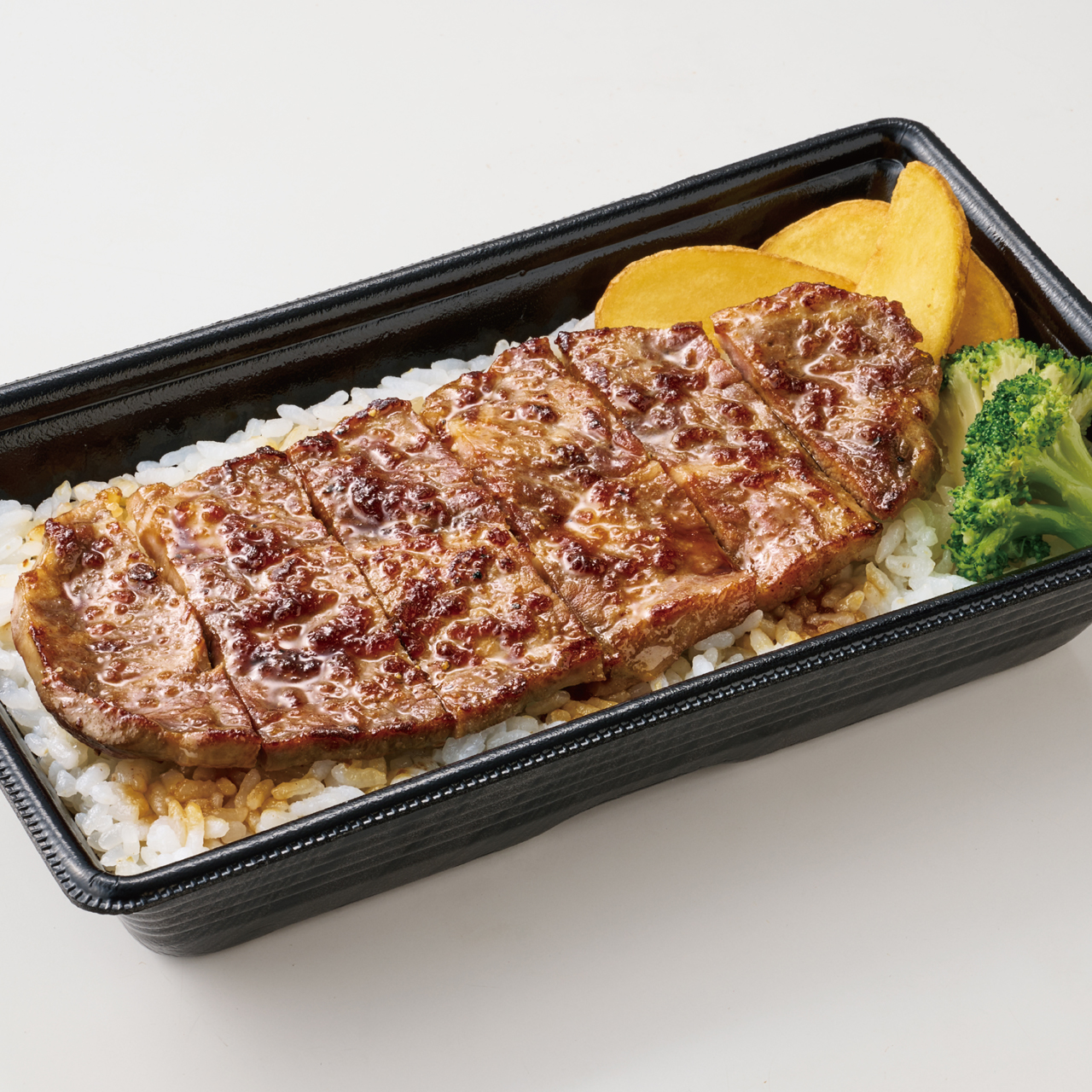 ほっともっと アンガスビーフステーキ重(スパイシーバーベキューソース)