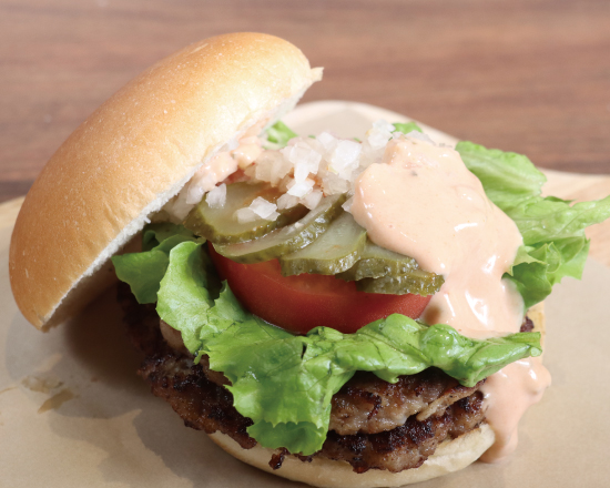 ハンバーグTERU F-1168】フレッシュダブルハンバーガーDouble Burger with fresh vegetables