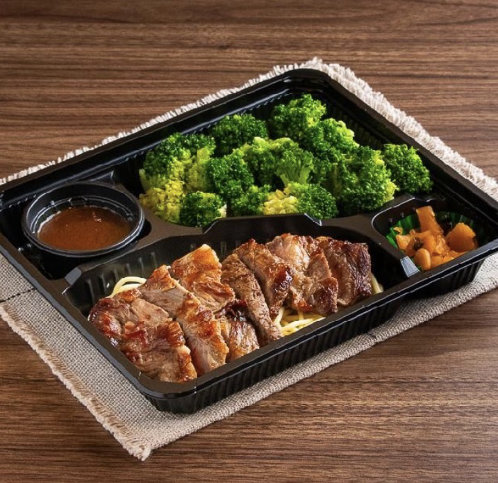 ふらんす亭 ごはんの代わりにブロッコリー＆ふらんす亭ランプステーキ弁当200g(一口カレー付)