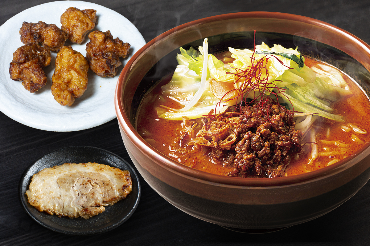 麺場 田所商店 辛味噌野菜らーめん+炙りチャーシュー1枚+から揚げ5個 \t