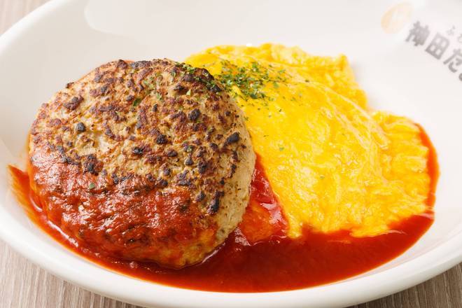 たまごけん トマト＆ハンバーグオム Tomato Hamburger Omelette rice