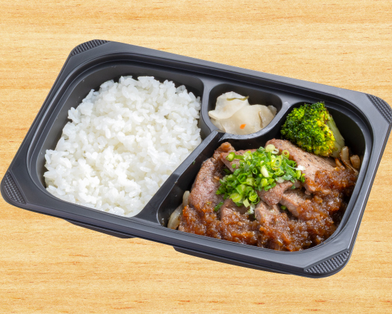 ガスト カットステーキ(6枚)ネギ＆にんにく醤油ソース弁当