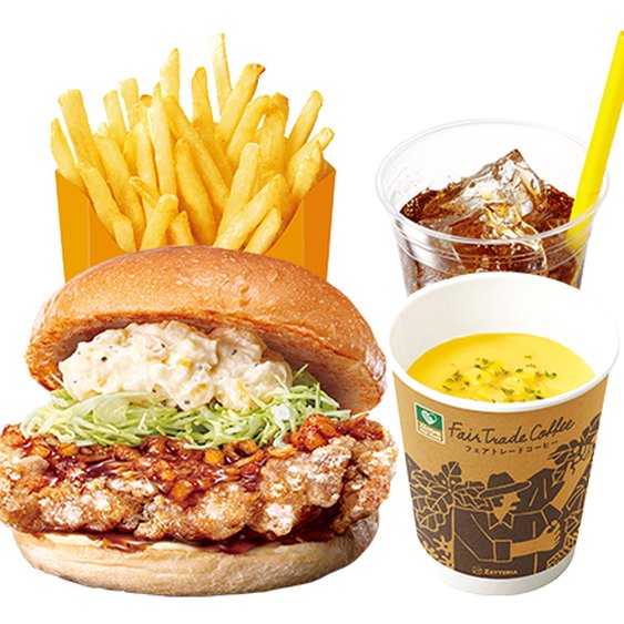 ゼッテリア ZETTERIA 【ディナーセット】チキン南蛮タルタルバーガー Chicken Nanban Tartar Burger  Dinner Set