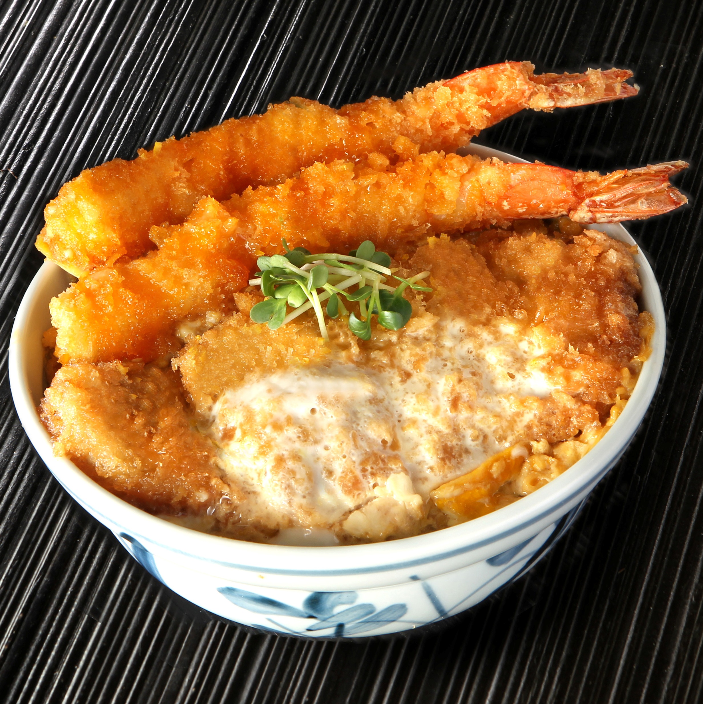 どんまつ カツと海老フライの卵とじ丼