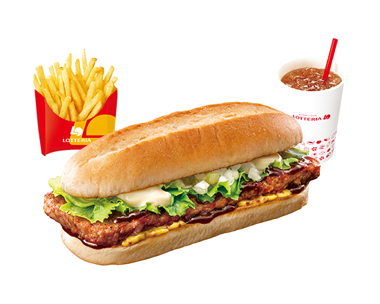 ロッテリア 【セット】リブサンド ポーク Pork Rib Sandwich Set