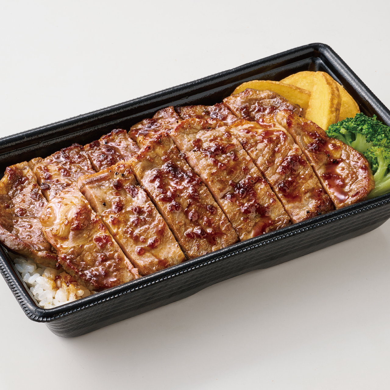 ほっともっと Wアンガスビーフステーキ重(肉2倍)(和風ステーキソース)