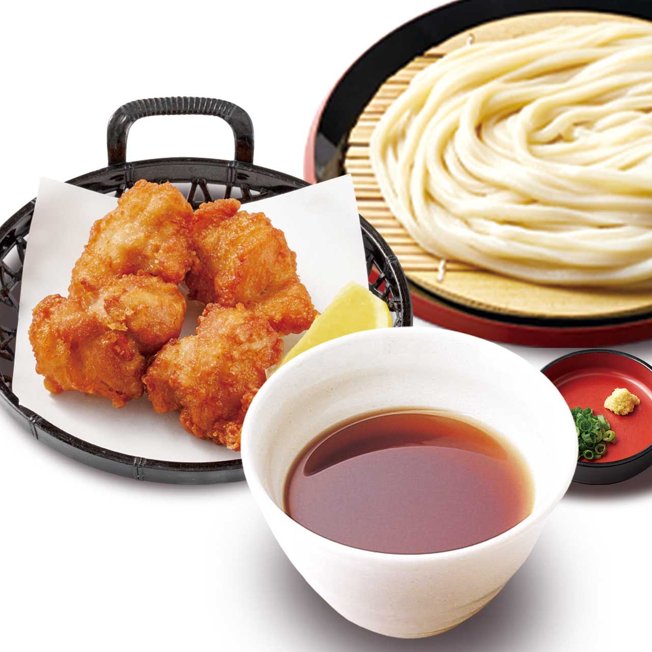 久兵衛屋 ざるうどん 鶏のから揚げセット