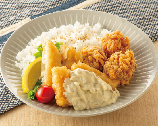 二段仕込み唐揚げ『鶏の福』 唐揚げ(3個)＆白身魚フライ弁当