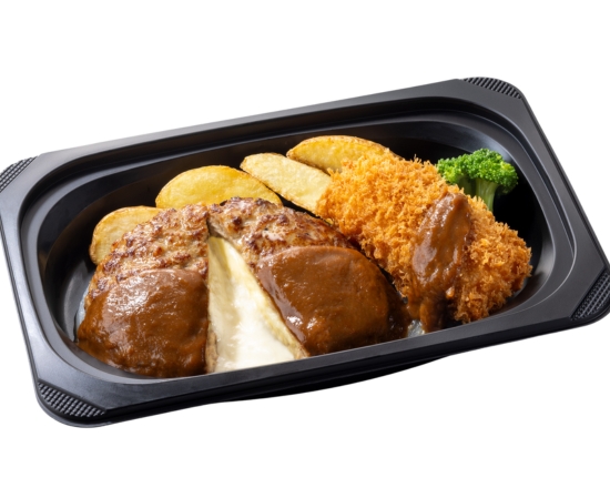 ステーキガスト (おかず)チーズINハンバーグ＆カニクリーミーコロッケ