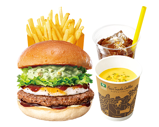 ゼッテリア ZETTERIA 【ディナーセット】大葉タルタルたまてりバーガー Shiso Tartar Teriyaki Burger with Egg Dinner Set