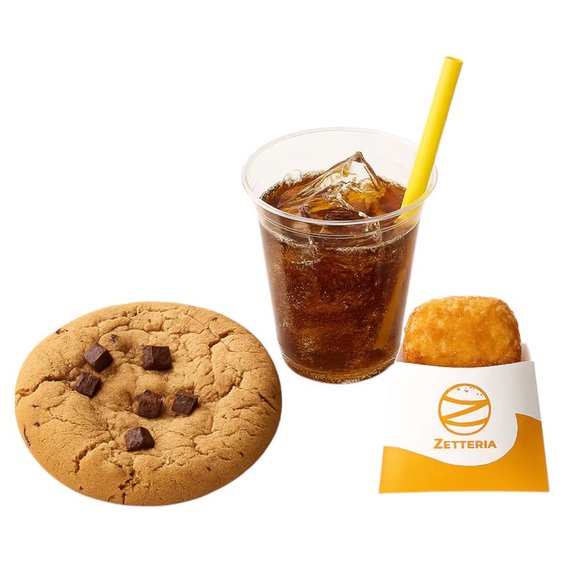 ゼッテリア ZETTERIA 【モーニングセット】チョコチャンククッキー（プレーン） Choco Chip Cookie (Plain) Set