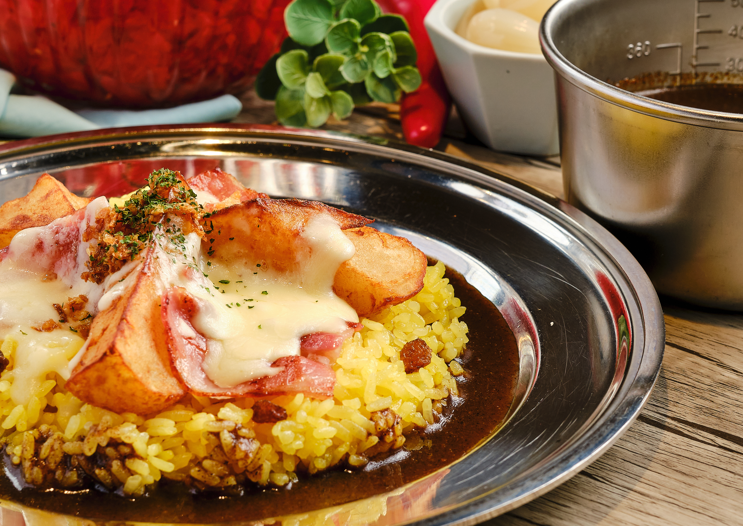 カリカリポテト＆ベーコンのチーズカレー ドリンクセット