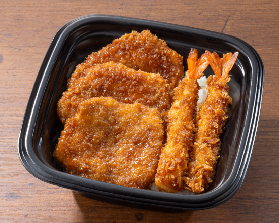 とんから亭 新潟名物 タレかつ・海老合盛り丼