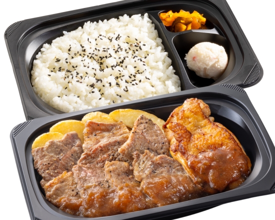 ステーキガスト 熟成やわらかカットステーキ約140g＆炭焼き風チキングリル弁当