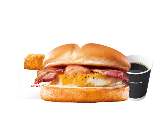 ロッテリア 【モーニングセット】ベーコンエッグサンド Bacon Egg Sandwich Set