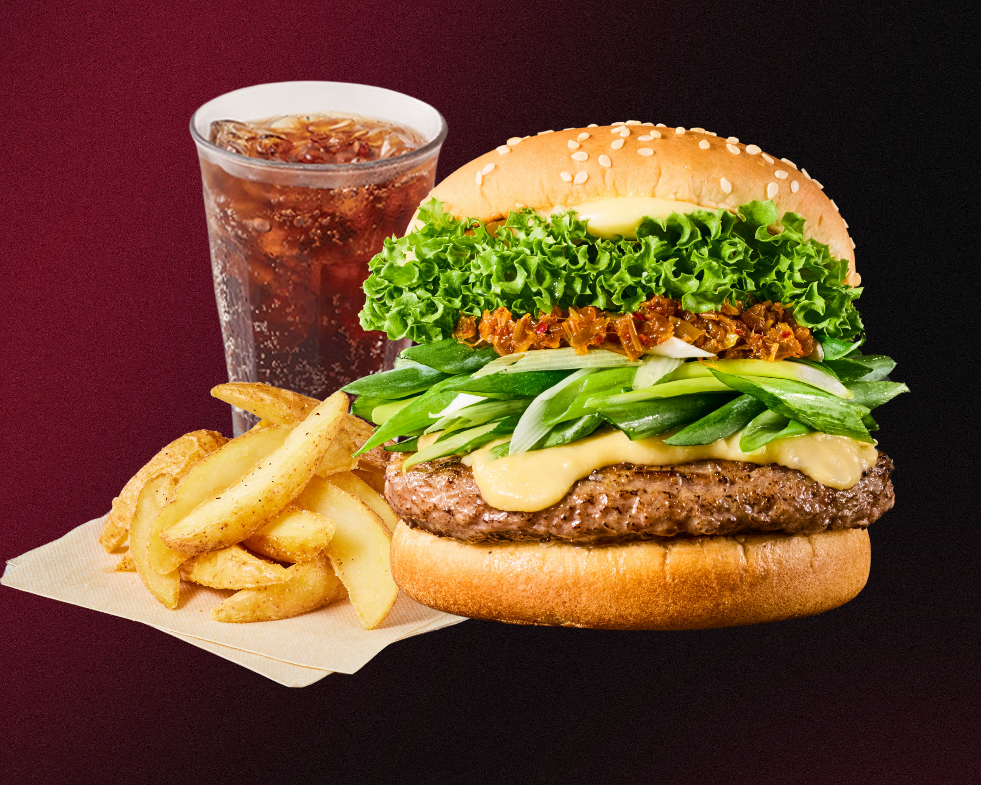 フレッシュネスバーガー [セット]九条ネギと西京味噌の黒毛和牛バーガー