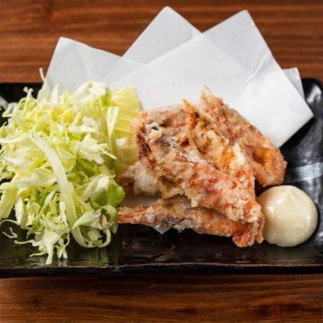 もつ焼きばん 甘エビ揚げ