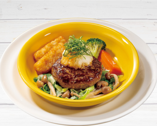 ガスト ビーフ100%ねぎと大葉おろしの粗挽き肉厚ステーキ風ハンバーグ