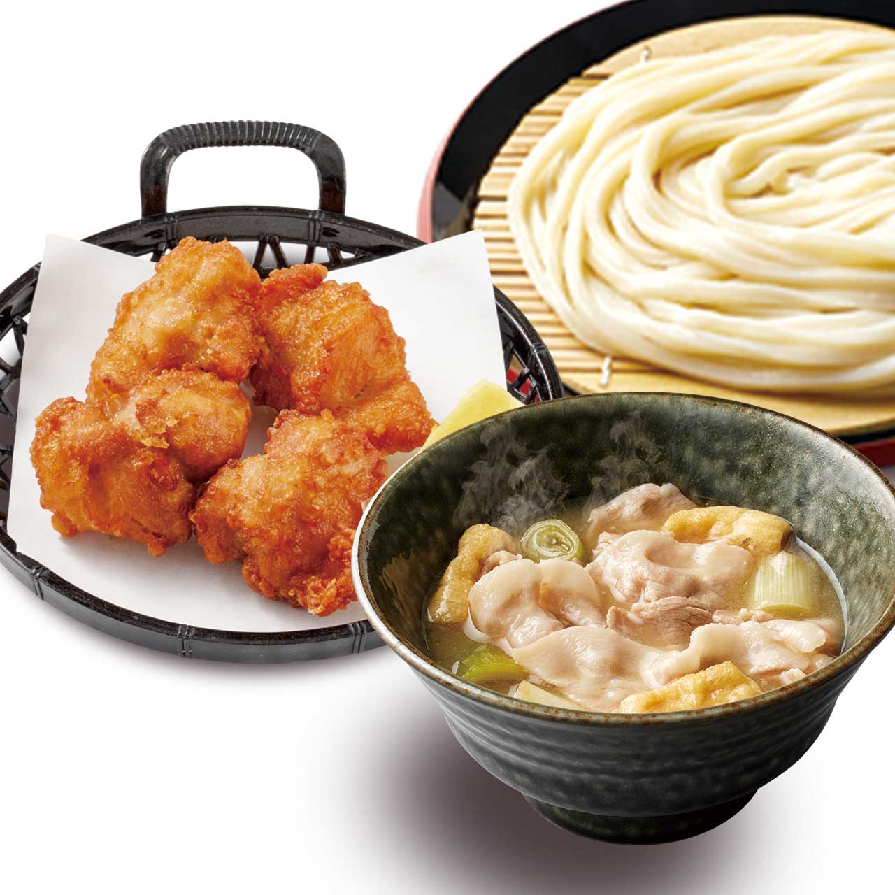 久兵衛屋 塩肉つけ汁うどん 鶏のから揚げセット