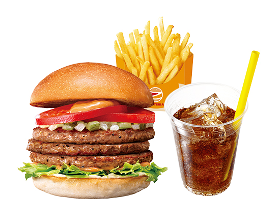 ゼッテリア ZETTERIA 【セット】トリプル絶品ビーフバーガー Triple ZEPPIN(Supreme)Beef Burger Set